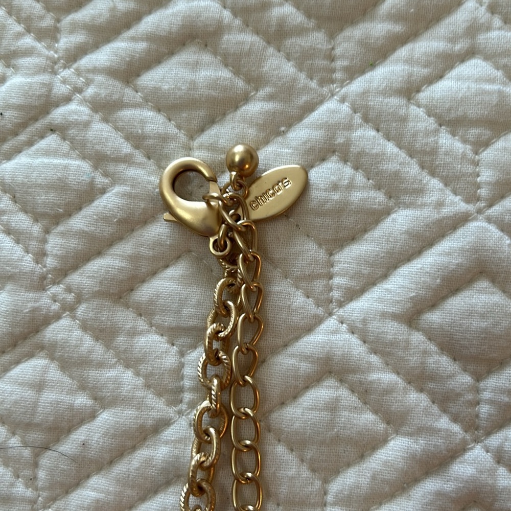 NWT Chico’s gold tone medallion necklace. - Picture 4 of 5